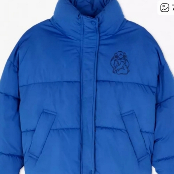 Disney Exclusive STITCH Women's Blue Puffer Jacket, size M, New 💖 No Tags - Picture 14 of 15